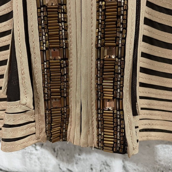 Peck & Peck Women’s Relaxed Jacket Tan Brown Formal Evening Zip Front Top Sz 12 - Picture 6 of 10